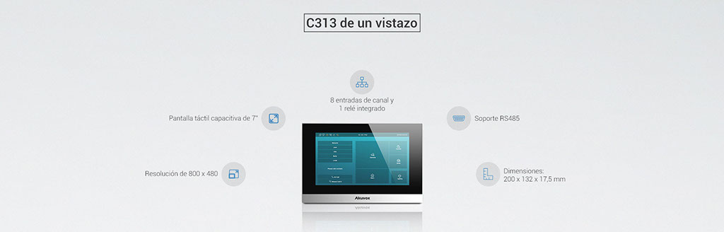 Monitor Akuvox C313WB - Vista frontal